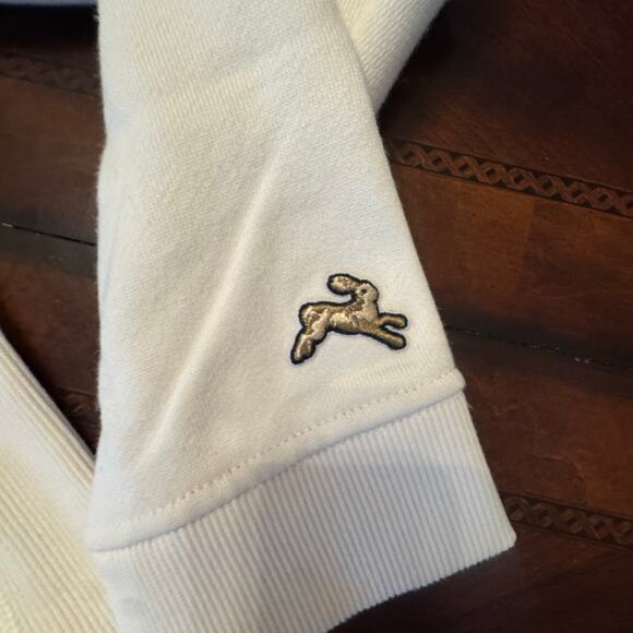 New Tracksmith Trackhouse Sweatshirt long sleeve white hood size small cotton - Picture 3 of 11